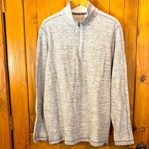 Eddie Bauer Gray Knit Sweater Quarter Zip Size TXL NWT